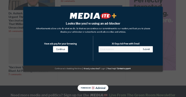 Mediaite paywall case study screenshot
