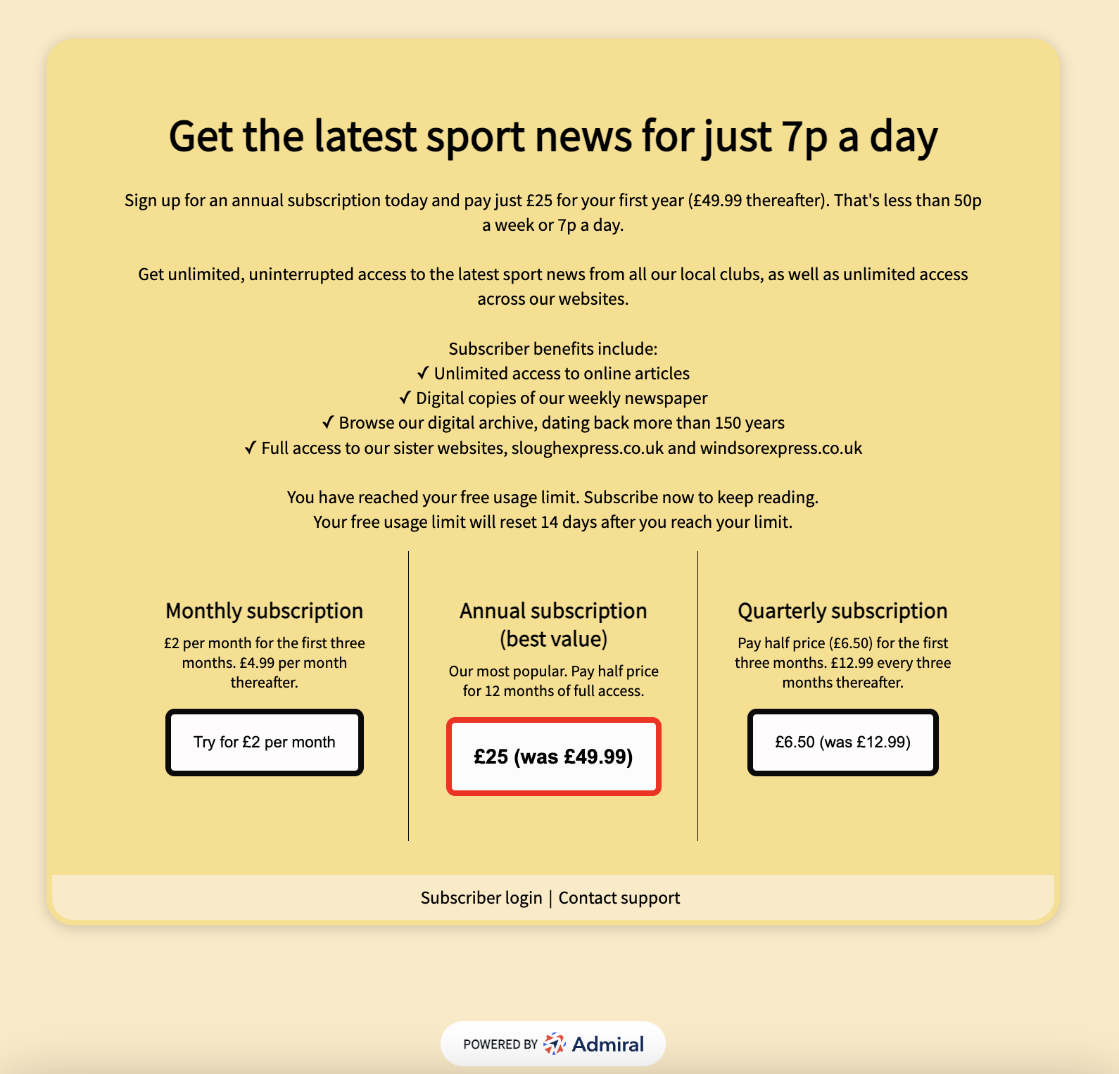 Baylis Media - Subscription Example